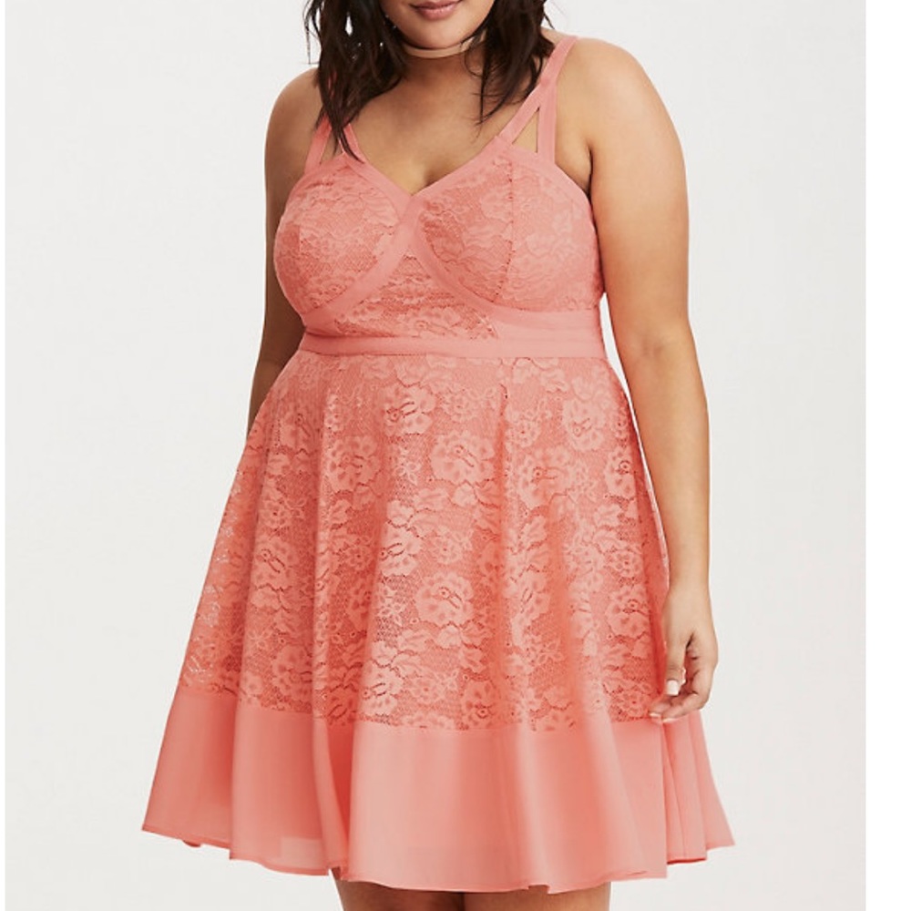 Torrid Insider Collection Coral Lace Dress, Sz 12